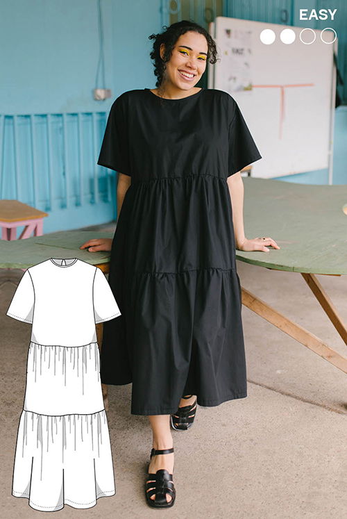 Sewing pattern tiered dress