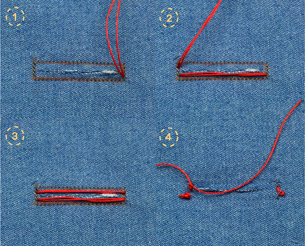 Sewing buttonhole by hand