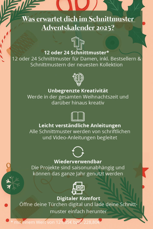 Schnittmuster Adventskalender 2025 – Bild 2