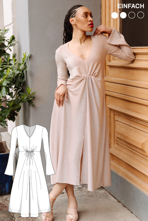 Schnittmuster Jersey Midikleid